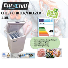 Load image into Gallery viewer, (ENERGY-SAVING) EURO-CHILL (CLASSIC) Chest Freezer / Chiller With Flip Top (118L)