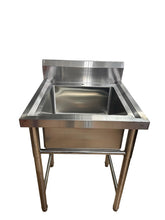 Load image into Gallery viewer, (SD) Stainless Steel Single-Bowl Sink With Backsplash - 60 x 60 x 85cmH