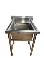 (SD) Stainless Steel Single-Bowl Sink With Backsplash - 60 x 60 x 85cmH