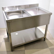 Stainless Steel Double-Bowl Sink With