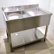 Stainless Steel Double-Bowl Sink With