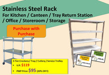 Load image into Gallery viewer, 4-Tier / 6-Tier Stainless Steel Rack / Shelf For Canteen / Cafeteria / Office / Storage / Tray Return Station