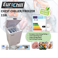 (ENERGY-SAVING) EURO-CHILL (CLASSIC) Chest Freezer / Chiller With Flip Top (118L)