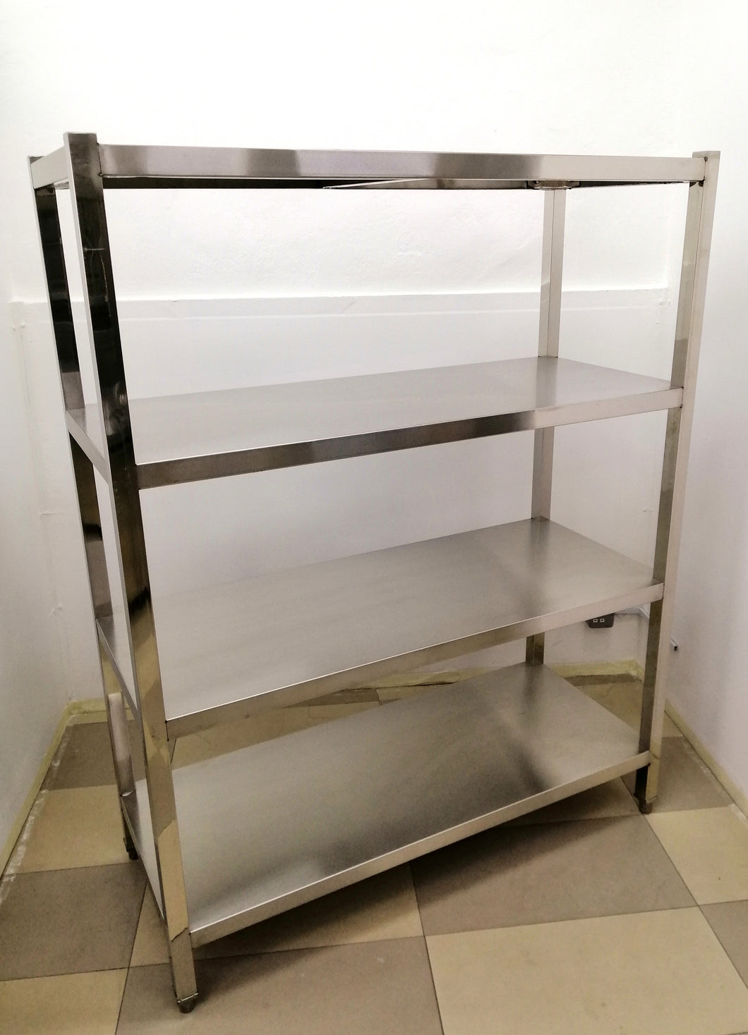 4-Tier Stainless Steel Rack / Shelf For Kitchen / Canteen / Cafeteria / Tray Return / Office / Storage