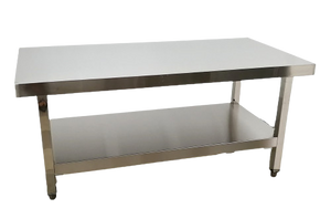 Stainless Steel 2-Deck Low Table / Equipment Stand - 91 x 60 x 60cmH