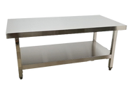 Stainless Steel 2-Deck Low Table / Equipment Stand - 91 x 60 x 60cmH