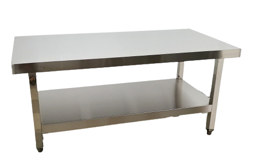 Stainless Steel 2-Deck Low Table / Equipment Stand - 61 x 60 x 60cmH