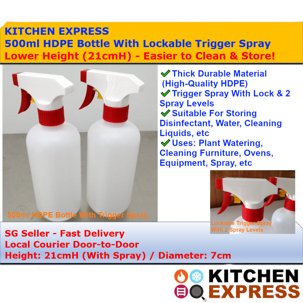 500ml HDPE Reusable Spray Bottle For Sanitizer / Disinfectant / Plant / Cleaning / Watering / etc